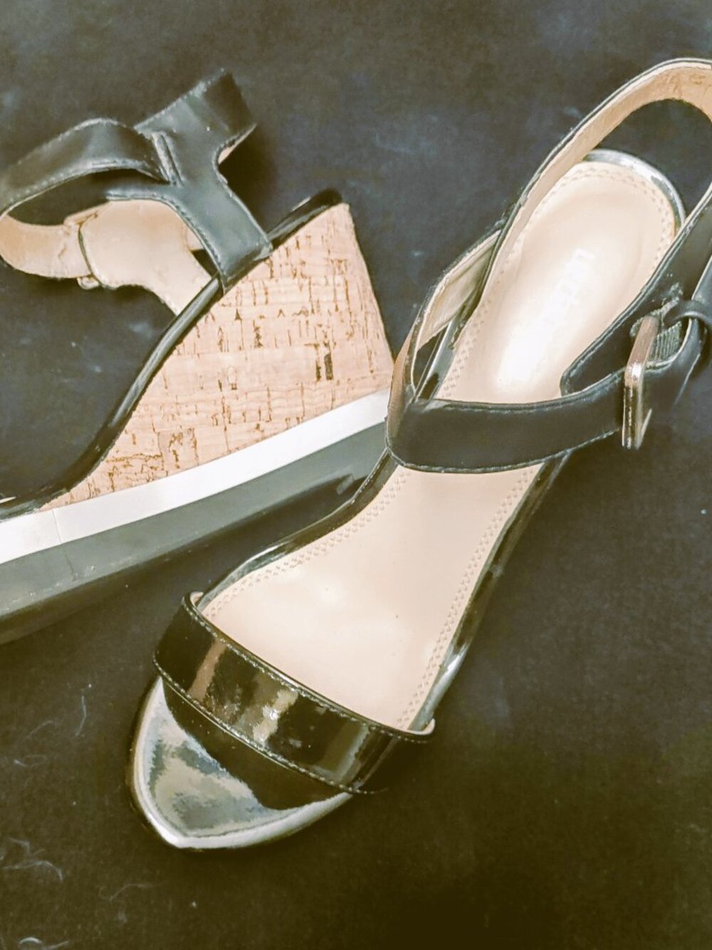 Liz Claiborne Platform Sandals Black White 8.5